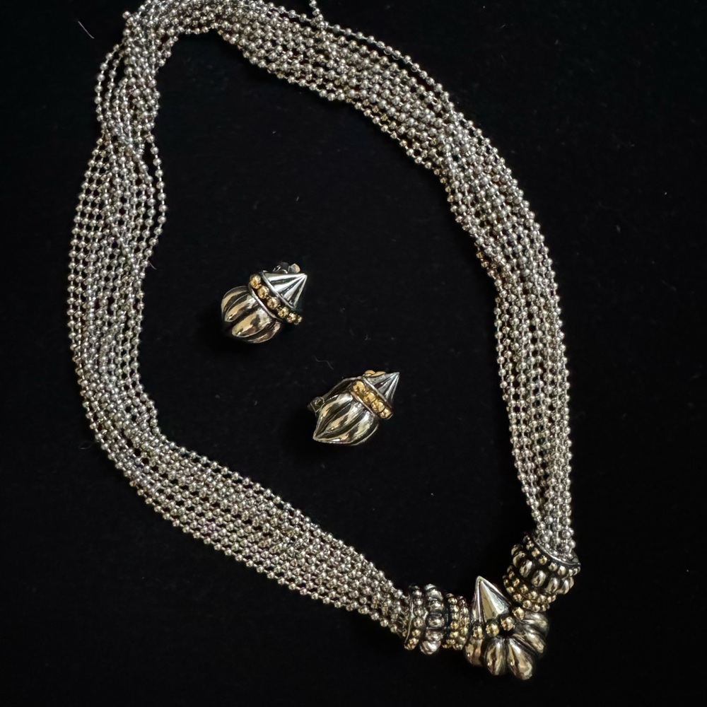Vintage matching necklace and earrings.